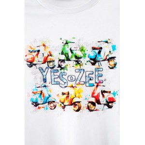 Camiseta con vespas y logo Yes Zee
