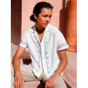 Camisa guayabera con zigzag Indi&Cold